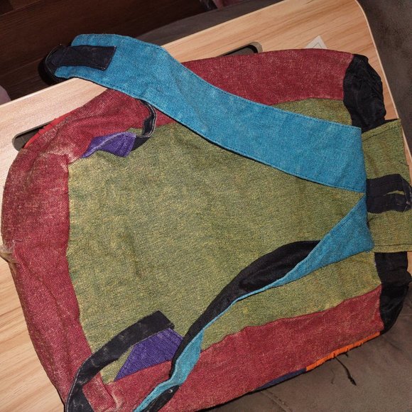 Large multicolor patchwork monkey backpack from Paths of the Spirit - Picture 2 of 4